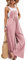 SotRong Salopette da donna UK a gamba larga tuta con tasca vestibilità ampia tute estive boho pagliaccetto senza maniche con spalline, rosa, 3XL