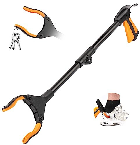 Diealles Shine Greifarm für Senioren, 81CM Lang Greifzange mit Magnet, Stabil Metall Greifer Müllzange mit Schuhlöffel, Faltbare Greifzange Hilfsmittel für Abfallsammlung