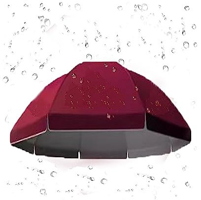NILZA 1.8m-3m Auvent De Rechange pour Parasol De Marché, Toile De Rechange pour Parasol À 8 Baleines 10 Baleines, Housse De Rechange pour Parapluie, Imperméable/Anti-Ultraviolet (Color : Burgundy, S