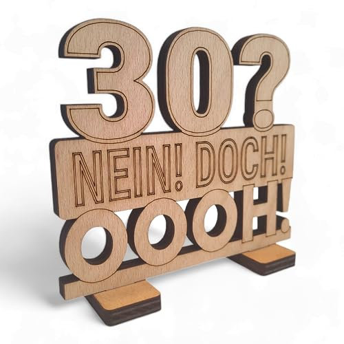 Freutopia® Geschenk zum 30 Geburtstag Frau [Buchenholz] handgefertigt | Made in Germany | Geschenke zum 30 Geburtstag Mann | 30 Geburtstag Geschenk | Geschenke zum 30 Geburtstag | 30.Geburtstag Mann