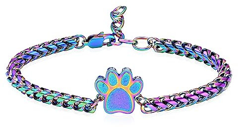 VCCWYQK Pfote drucken Urne Armband für Asche für Hund Katze Einäscherung Schmuck für Asche niedliche Tiere einstellbar Memorial Keepsake Armbänder Schmuck Geschenke für Frauen