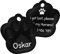 ENGRAVO Hundemarke mit Gravur in Schwarz 33mm | Pfote Halsbandanhänger personalisiert | Namensschild für Halsband | Anhänger Marke für Hunde, Welpen & Katzen | Dog Tag mit Wunschgravur