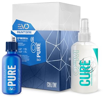 GYEON Q² Pure EVO - Thick SiO₂-Based Ceramic Coating Car - Ultra High Gloss Finish & Long-Lasting Protection on Painted Surfaces - Easy Single Layer Application - Car Cleaning Kit Products, 50 ml