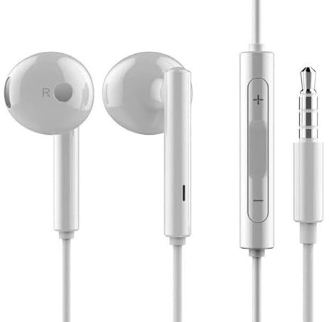 Headset für Original Huawei P smart Pro, P smart 2021, P Smart Z AM115 in Weiss Kopfhörer Ohrhörer geformt Head-Set 3,5mm Stecker Stereo Sound