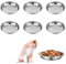 Cat Bowls Whisker Friendly, Shallow Wide Flat Cat Food Bowls Stainless Steel,Metal Cat Dishes Whisker Fatigue Relief,Replacement Basic Cat Plates for Elevated Stand,Dishwasher Safe (6PCS)