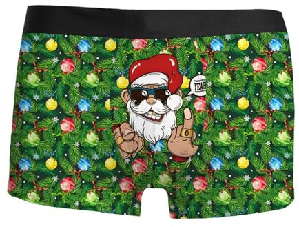 Celucke Herren Boxershorts Weihnachten Lustige Bunte Unterhosen Männer Unterwäsche Trunks bequemer Sitz Pants Sports Weinachten Kostüm Casual Sports Boxershorts mit Eng Anliegender Nachtwäsche