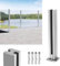 YRHome Edelstahl Geländerpfosten Glasklemme Glashalter Glasgeländerpfosten Glasgeländer Glas Balustraden-Geländerpfostenklemme für Balkonterrasse Außenpool Terrassen (Silber-Mittelpfosten, 85cm/33.5)