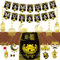 LECONCES Ramadan Deko Set - Eid Dekoration Ramadan Mubarak Banner, Girlande, Foto-Requisiten, Tischläufer, Gold Stern Mond Dekorationen für Eid Festival Party Dekoration