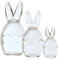 Hodge and Hodge Glass Bunny Jars with Ears (Set of 3) - Easter Candy Storage with Cracked Egg Lids - Sweet Containers for Mini Eggs & Treats - Spring Decor (21cm, 17cm, 11cm)