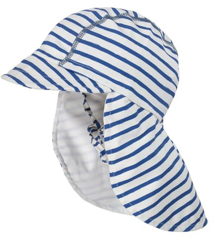 maximo Jungen Mütze/Schildmütze mit Bindeband 44000 1374 in Weiss/blau, Kleidergröße:51, Farbe:Weiss