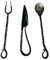 Medieval Black Iron Cutlery Set Fork Knife and Spoon Medieval Eating Utensil Set, Carbon Steel 3 Pcs Kitchen Cutlery Set