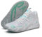 Bolognifi Scarpe da Basket Alte Unisex, Suola in Gomma Antiscivolo, Ideali for allenamenti e Partite all'aperto(White,43 EU)
