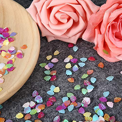 Tbest 60-g-Beutel Bunte Pailletten Biray W Party Konfetti Nageldekor DIY L Widder0 9 Anzahl Gemischte Farben, Festivalkategorie Grußkarten Partylagen (kleine Jakobsmuscheln)