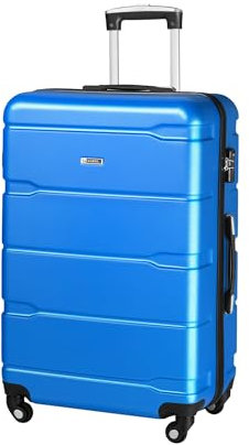 ALEOS. Hartschalen Koffer XXL 50x32x75cm Reisekoffer, Hartschalen Trolley, Blau, leicht, Hartschale, robust, 100% ABS+PC, TSA Schloss, leichtgängige 4 Rollen