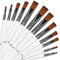 12Pcs Art Paint Brushes Set Flat Paint Brushes Acrylic Paint Brushes Nylon Professional Flat Brushes for Acrylic Painting Watercolor, Oil Painting, Face Body Nail Art, Crafts, Rock Painting