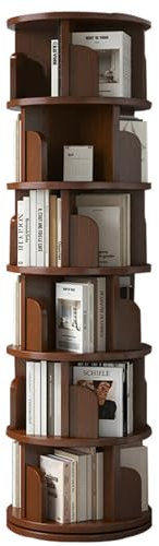 Drehbares Bücherregal aus Massivholz Wohnbereich Standregal Großer Stauraum Stabiler, tragfähiger, glatter Schliff Vielseitig einsetzbar(S:194 * 46cm)
