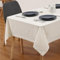 JEMIDI Tischdecke Baumwolle 140 x 240 cm - Table Cloth Oeko-Tex Zertifiziert - Leinen-Look Tischtuch - Tischdecken - Tisch Decke Stoff für Wohnzimmertisch - Weiß
