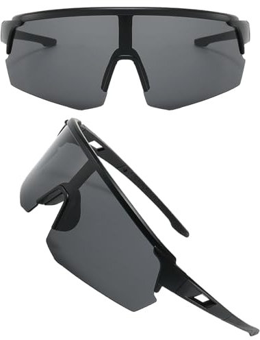 DKDDSSS Cycling Glasses, Sports Polarized Sunglasses, Polarized Cycling Sunglasses for Men Women, Polarised Sun Glasses UV400 Protection Ski Goggles Outdoor Bicycle Motorbike Driving Fishing Black