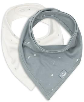 Jollein Sabberlätzchen Baby - Bandana - Twinkling, Sea Green - 2er Pack - 100% Baumwolle - Mit Klettverschluss - Babylatz - Lätzchen Baby