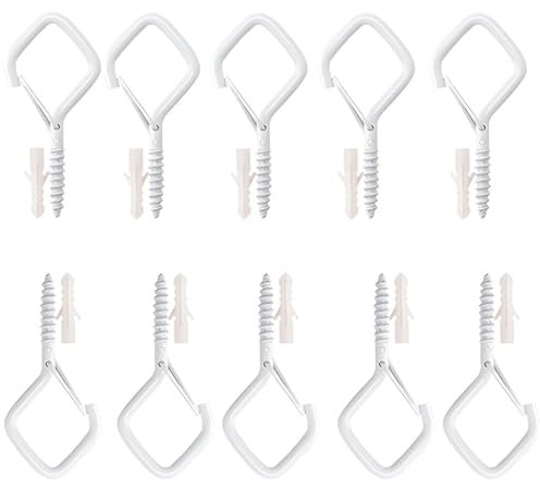 UYVPAER Confezione Da 10 Ganci Da Parete, Ganci Da Soffitto, Ganci Bianchi Per Viti, Ganci Da Parete Per Viti, Viti Ad Occhiello, Piccoli Ganci A Vite, Ganci A Vite, Ganci In Acciaio Inossidab