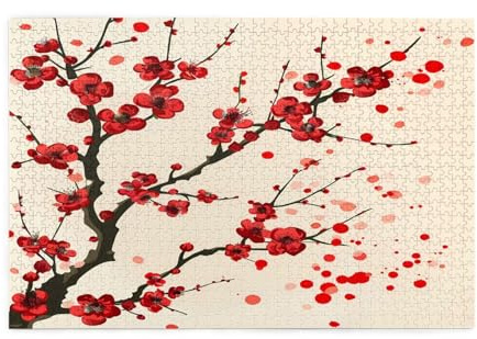 Mexpekil 1000 pezzi puzzle per adulti rosso giapponese fiore di ciliegio puzzle in legno puzzle impegnativo giochi di puzzle per adolescenti regali