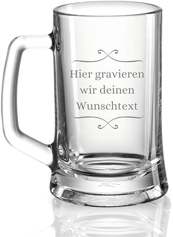 Bierkrug mit Gravur - Personalisierte Geschenke Männer - Geschenke für Sie & Ihn - Bierglas Geschenkidee für Herren, Freunde Vatertag - Geburtstagsgeschenk mit Wunschtext