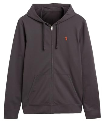 NEXT Herren Leichte Kapuzenjacke mit Reißverschluss aus 100% Baumwolle Schiefergrau M