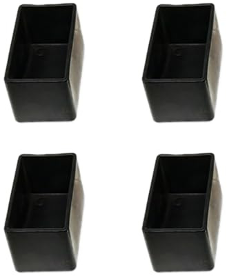 Anevous 8 Stück Kunststoff Stuhlbeinkappen, rutschfeste Stuhlkappen, Möbel Schutzkappe, Endkappen Kappen, Verschleißfeste Gleitkappen für Hartholzböden Stuhlbeine,Schwarz 20x50mm