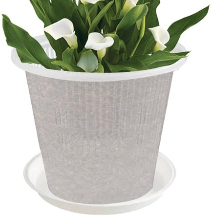 Qurygin 2 Piece 14cm Planting Mesh Pot Net With Holes And Saucer, ABS Garden Net Cups Pots, Slotted Mesh Pots, Planting Baskets For Phalaenopsis Succulent Orchids Pansies