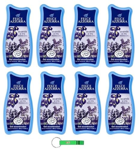 Felce Azzurra - 8 deodorante gel – Assorbente con lavanda iris, 140 g + portachiavi Beni Culinari