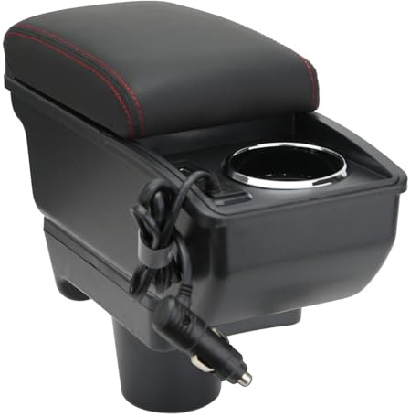 OYHCM Auto Mittelarmlehne für Opel Astra H 2008-2011,6 USB | Passend für Opel Astra H Armlehne,5 USB-Anschlüsse+1 USB-C,12V-Ladebuchse,Getränkehalter,Doppelter Stauraum,PU-Leder