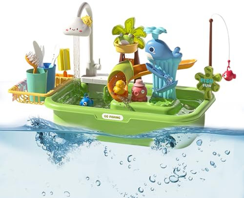 Tavolo da Sabbia e Acqua per Bambini, Tavolo da Gioco per Sabbia e Acqua, Giochi da Sabbiera Esterno e Giardino con Pompa per i Centri di attività della Sala Giochi da Giardino Esterno