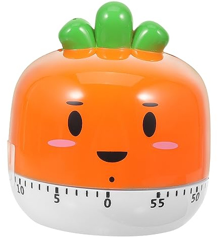 SOLUSTRE Minuteur Mécanique Forme de Carotte Timer Créatif pour Cuisine pour Cuisson et Pâtisserie et Pratique pour Gestion à