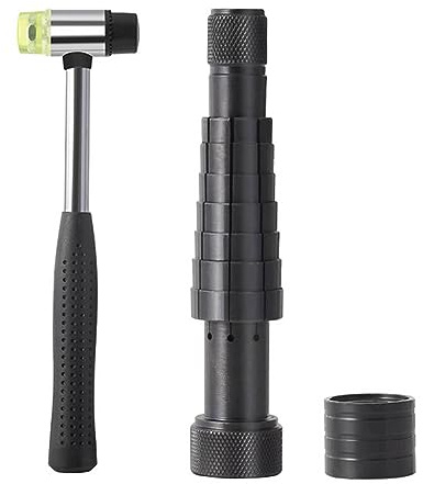 Enlarger Stick Mandrel Sizer Tool Jewelry Stretcher Wedding Band Sizer with Rubber Hammer for Tight Rings for Women Men
