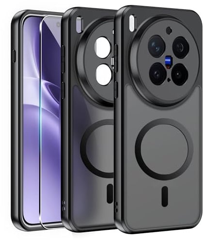Effcotuo Magnetisch Hülle für VIVO X300 Pro Case mit Schutzfolie für Panzerglas Displayschutzfolie mit MagSafe Acryl-Schutzhülle Vollständiger Magnet Matt Handyhülle