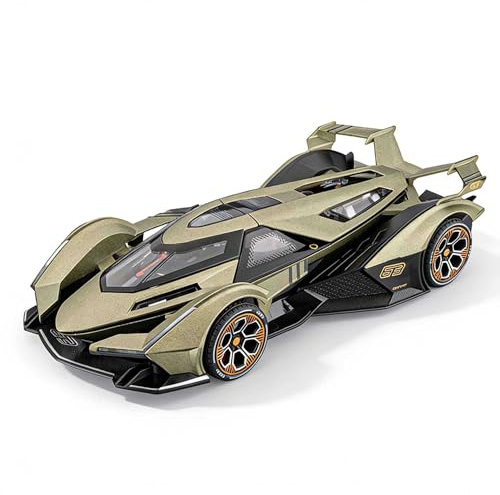 imtfzct Lamborghini V12 modellino auto in scala 1:24 con luce e suono – Pull Back Diecast Auto, una selezione da collezione per appassionati di automobili verde