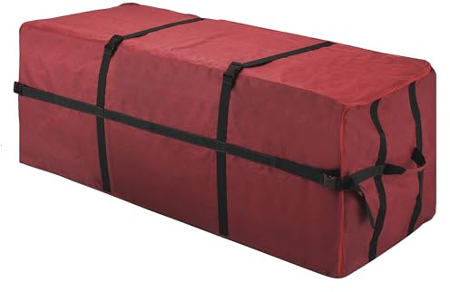 Elf Stor Aufbewahrungstasche für künstliche Bäume bis zu 1,8 m, Burgunderrot, Segeltuch und Bindebänder, Nylon 600D Oxford Canvas, burgunderfarben, (L) 48” x (W) x (H) 20”