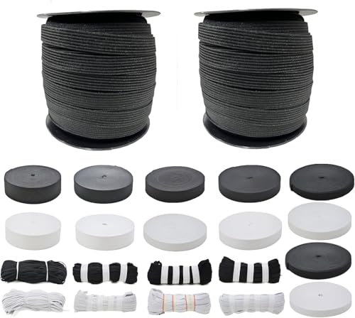 Roban Fashion Gummiband zum nähen 10mm 1cm breit 50 Meter Schwarz