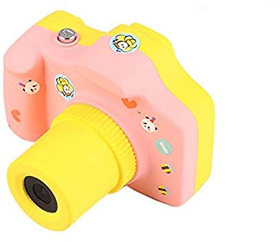 JIAN YA NA Mini Kids Digital 1.5inch Cámara Pantalla LCD de Alta resolución Ligera Sello de Tiempo Ajustable Incorporado de la Correa Soporte de Tarjeta de Rosado