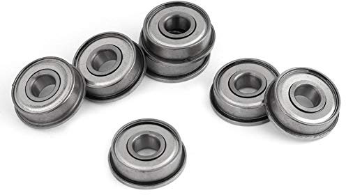 Akozon-Kugellager, 10pcs Flanschen Radialkugellager Miniaturlager Metall Stahl F608ZZ doppelt geschirmter Stahl faltete Miniaturkugellager 8 22 7mm für Elektromotor, 3D-Drucker, Quadrocopter
