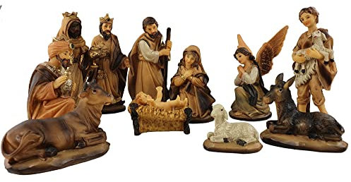 Riffelmacher Krippenfigurenset Basic 11-TLG. 78314-8-11 cm - Handarbeit Weihnachtskrippe Jesus Geburt Weihnachtswunder Heiligabend Dekoration