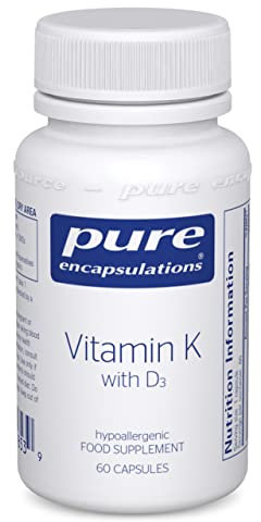 Pure Encapsulations - Vitamin K with D3 - Hypoallergenic Formula with Vitamin K1, K2, and D3 for Bone and Arterial Health - 60 Capsules