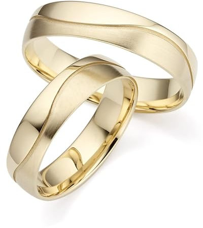 123traumringe Eheringe in 333 Gelbgold I Partnerringe mit Gravur & Etui I Gravierbare Eheringe mit Ringgröße 50-72 mm I Edle Verlobungsringe in 5 mm Breite & 1,2 mm Stärke I P26