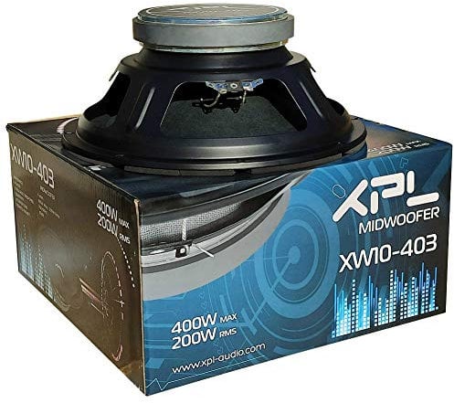 1 MIDWOOFER XPL XW10-403 XW10 403 Lautsprecher mid-bass 25,00 cm 250 mm 10 200 watt rms 400 watt max 4 ohm 105 db spl coche schwarz, 1 stück