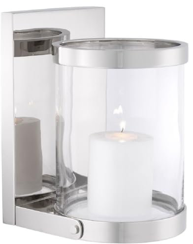 Casa Padrino Luxus Wandkerzenleuchter Silber 17,5 x 19,5 x H. 25,5 cm - Wandkerzenhalter - Deko Accessoires
