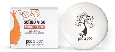 POC A POC - Gommage purifiant pour le visage aux extraits de pamplemousse rose et de sauge, de noisettes et d'amandes finement hachées pour obtenir l'effet gommant et purifiant. Format 100ml