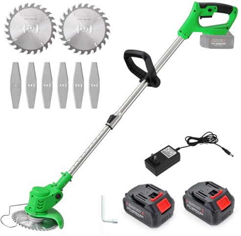 MAXMAN 47 in Cordless String Trimmer,21V Lithium Battery Garden Grass Trimmer, Suitable for Lawn Garden Pruning. Telescopic Rod and Adjustable Machine Head Includes 2 Batteries