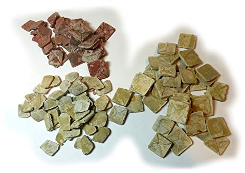 Krippenbausatz Genezareth – Set Bodenplatten – mit 50 Bodenfliesen (Sinai), 40 quadratischen Bodenplatten (Sinai), 20 Bodenfliesen (Ziegelrot) und 20 quadratischen Bodenplatten (Ziegelrot)