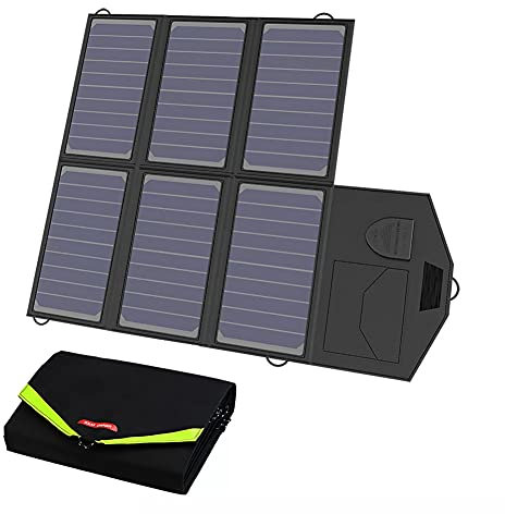 Panneau solaire 70 W Chargeur de batterie solaire pour iPhone, téléphones portables, ordinateurs portables, batterie 12 V pour voiture, randonnée, camping, camping-car, système hors réseau