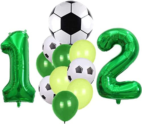 DIWULI Fussball Geburtstag 12 Jahre - Fussball Luftballons